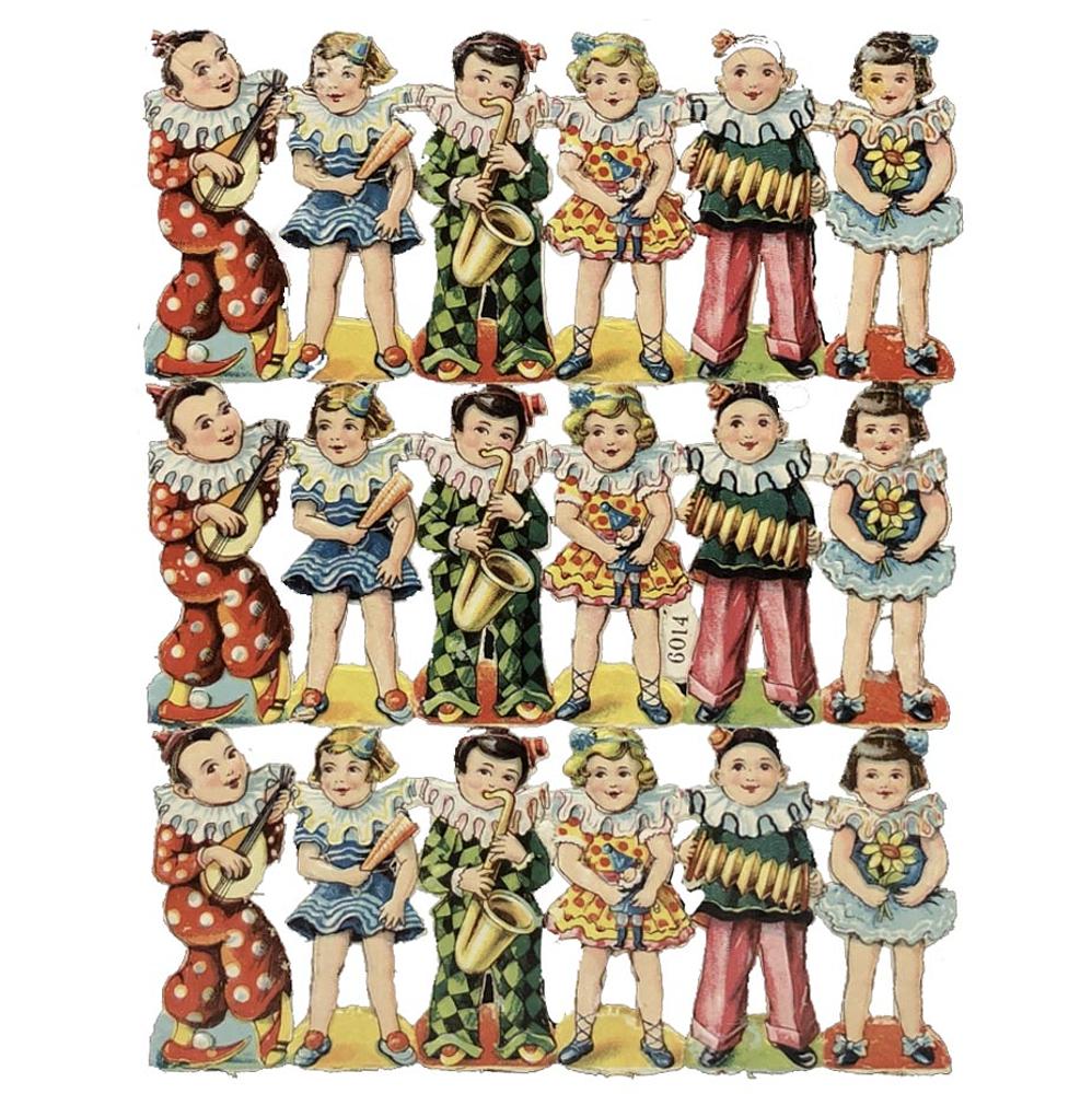 6014 Kids in Costoms Cats ++ Die Cut Scraps Glued on Paper Double Sided L11  eBay.jpg