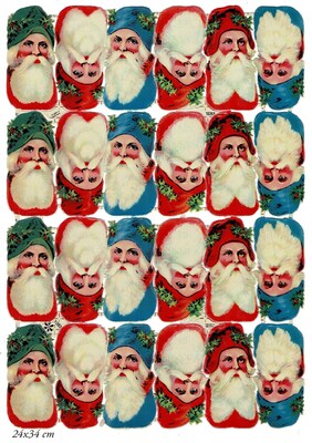 Printed in Germany 1083 full sheet santa heads .JPG