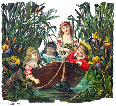 Large scraps Victorian children in boat.jpg