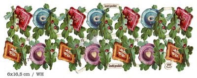 WH lady bugs on oak leafs and ornaments 6x16.5.jpg