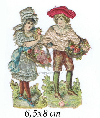 Silk scraps boy and girl with flowerbaskets.jpg